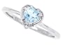 0.53Ct Heart Shaped Aquamarine and Diamond Ring in 10Kt White Gold-6