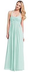 Floor Length Chiffon Halter Bridesmaid Dress 