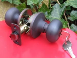 Oil Rubbed Bronze Keyed Entry Door Knob - Mushroom