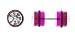 Purple Acrylic Fake Plugs with Clear Crystals in Both Ends - 0G - 16G Wire - Sold as a Pair