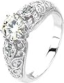 Classy! High Fashion! Women's 14k White-gold 1CT Round Moissanite & Diamond Engagement Ring