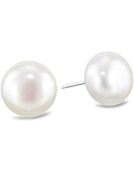 Honora White Freshwater Cultured Pearl with Happy Backs Stud Earrings