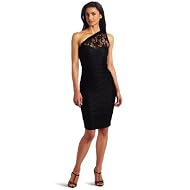 London Times Women's Lace One Shoulder Dress