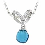 Sterling Silver Simulated Diamond CZ Briolette Simulated Aquamarine CZ Ball Drop...</div>
<div><a href=
