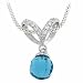 Sterling Silver Simulated Diamond CZ Briolette Simulated Aquamarine CZ Ball Drop Pendant ~ Bridesmaid Gift