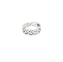 Toe Ring - Sterling Silver Adjustable Irish Celtic Knot Weave Design Toe Ring