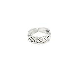 Toe Ring - Sterling Silver Adjustable Irish Celtic Knot Weave Design Toe Ring