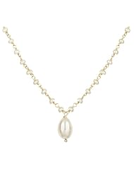White Freshwater Pearl and Sterling Silver Link Chain Necklace