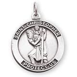 Sterling Silver St Christopher Medal and 20-inch Chain