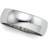 GenuineIceCaratsDesignerJewelryGiftPlatinumWeddingBandRingRing.04.00MmLightHalfRoundBandInPlatinumSize8.5