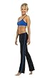Womens Striped Cotton Spandex Boot Pant by Fitness Wear