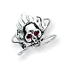 Sterling Silver Antiqued Swarovski Crystal Skull Toe Ring
