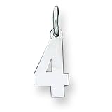 Sterling Silver Small Polished Number 4