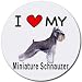 I Love My Miniature Schnauzer Round Mouse Pad
