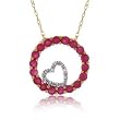 Ruby Diamond Circle of Love Diamond Pendant Yellow Gold