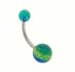 GRN GRN Blue Multi Color Glitter/Glow Belly Rings - 14 Gauge - 5mm and 8mm Balls - Sold Individually