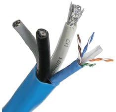 500 ft. Dual 350MHz CMR UTP Solid Cat6 Cable & Dual RG6 Quad Shield Coaxial Cable Combo Cable, Blue