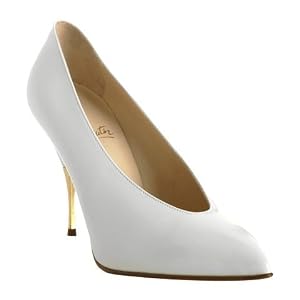 Christian Louboutin white patent leather 'Lola' pumps