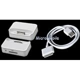 MicroMobile - Dock de Charge avec Cable de charge et de transfert USB pour Apple IPHONE 4- Blanc