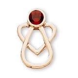 The Perfect 14K Yellow Gold With Me Always July Birthstone Angel Pin - 12X7MM