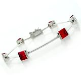 6 Carat Scarlet Ruby Sterling Silver Bracelet - 7"