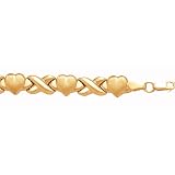 10k Yellow Gold Heart Bracelet- 7 IN