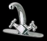 Chrome Single Hole Kitchen Faucet with Cross Handles