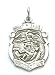 Saint Michael - Large High Polish Sterling Silver St. Michael Protect Us Badge Medal Pendant