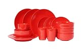 sengWare 16-Piece Classic Round Dinnerware Set, Pimento