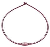 Phiten Titanium Necklace Sports: Color-Bordeaux (Wine Red) White Line, Size-Small (17)