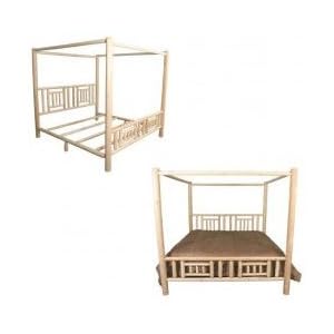 Quilt Canopy Bed - king (White Cedar) (89L x 84W x 80H)