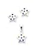 Sterling Silver Multi-colored CZ (Cubic Zirconia) Star Earring & Pendant Set