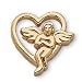The Perfect 14K Yellow Gold Heart and Angel Pin - Small