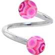 Purple Pink Marracas Spiral Twister Belly Ring