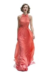 Sexy Chiffon/Taffeta/Tulle High-Neck Applique Crystal Crystals Lace Beaded Prom Dress 