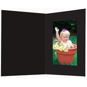 Black smooth cardboard event photo folder frame / plain border sold in 25s - 4x6