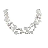 Pearl, Rock Crystal & Rose Quartz Necklace, 17