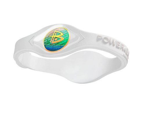 Power Balance Silicone Wristband Bracelet Medium (White with White Letters)