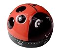 60-Minute red LADYBUG shaped Kitchen Timer Mechanical Counting Timer Shower Timer Short Ring Alarm bell