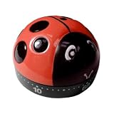 60-Minute red LADYBUG shaped Kitchen Timer Mechanical Counting Timer Shower Timer Short Ring Alarm bell