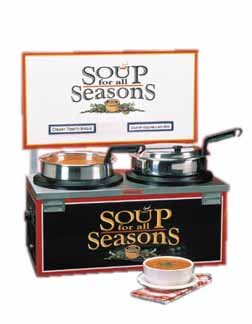 "SOUP MERCHANDISER, DOUBLE 7 QT WELL, W/ HEADER(1 Each/Unit)"