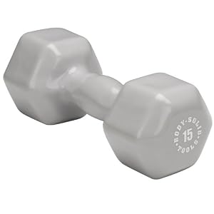 Body Solid Tools BSTVD15 15-Pound Vinyl Dumbbell (Gray) by 