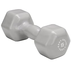 Body Solid Tools BSTVD15 15-Pound Vinyl Dumbbell (Gray)