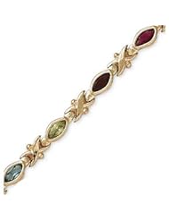 14k Solid Gold Marquis Semi Precious Bracelet (12.0 cts.tw.)