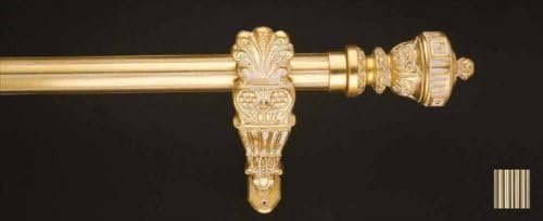 WinarT USA 8.1186.45.29.120 Palas 1186 Curtain Rod Set - 1.75 in. - Lacquered Black/Gold - 48 in.