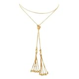14K Beaded Chain w/ Tassels 50