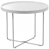 IMAGE OF Orville Side Table (White Lacquer/Chrome) (19.69