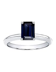 1.50 Cttw 14k Gold Genuine Solitaire 8x6mm Emerald Cut Sapphire Engagement... by Finejewelers