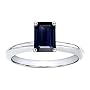 1.00 cttw Genuine Solitaire Emerald Cut Sapphire Engagement Ring - 14kt White or Yellow Gold