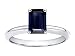 Jewelry : 1.00 cts Genuine Solitaire Emerald Cut Sapphire Engagement Ring - 14kt White or Yellow Gold